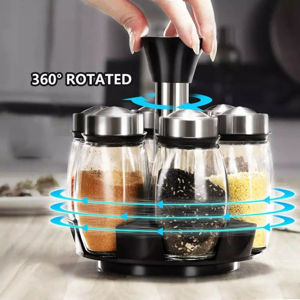 6 Pcs Rotating Seasoning Bottle Set
